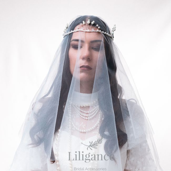 Wedding crown, pearl bride tiara