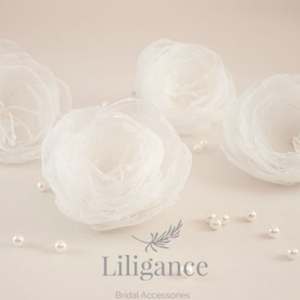 Primrose Bridal Flower Hair Pin Set