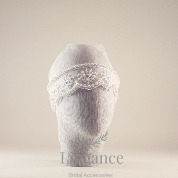 Elsa Embellished Juliet Cap Veil